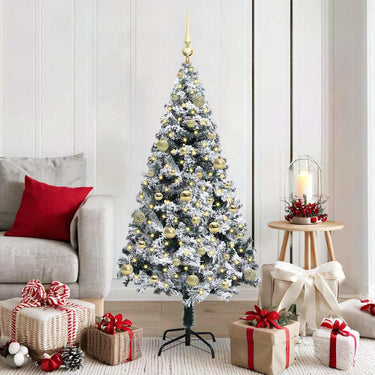Vidaxl kunstkerstboom met 150 led wit 150 cm pvc en staal en kunststof