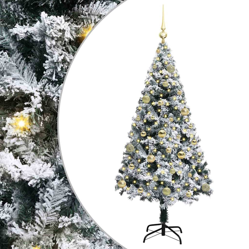 Load image into Gallery viewer, Vidaxl kunstkerstboom met 150 led wit 150 cm pvc en staal en kunststof
