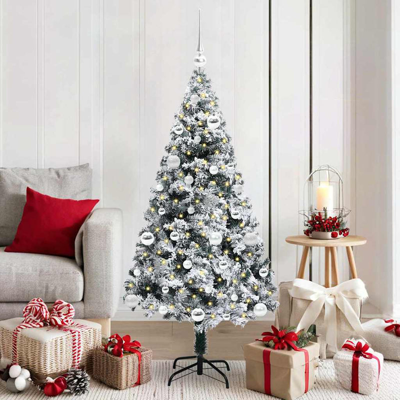 Load image into Gallery viewer, Vidaxl kunstkerstboom met 150 led wit 150 cm pvc en staal en kunststof

