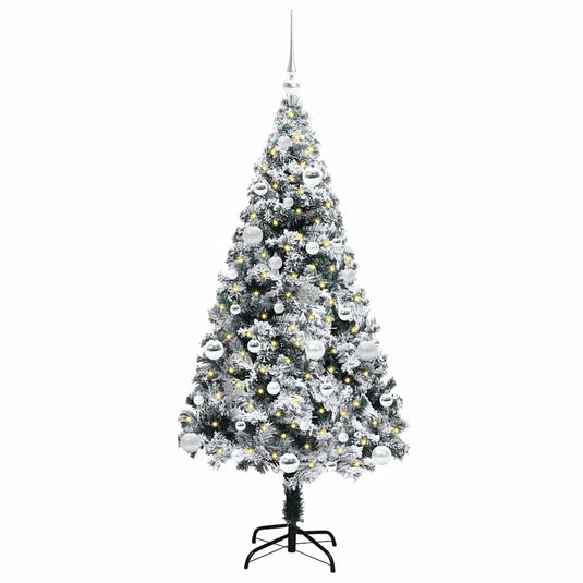 Vidaxl kunstkerstboom met 150 led wit 150 cm pvc en staal en kunststof