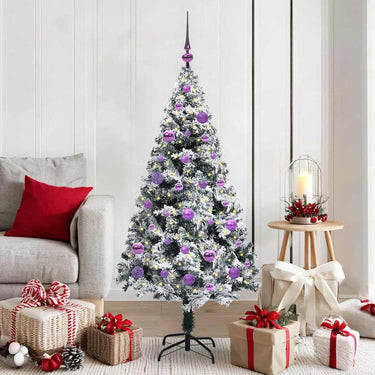 Vidaxl kunstkerstboom met 150 led wit 150 cm pvc en staal en kunststof