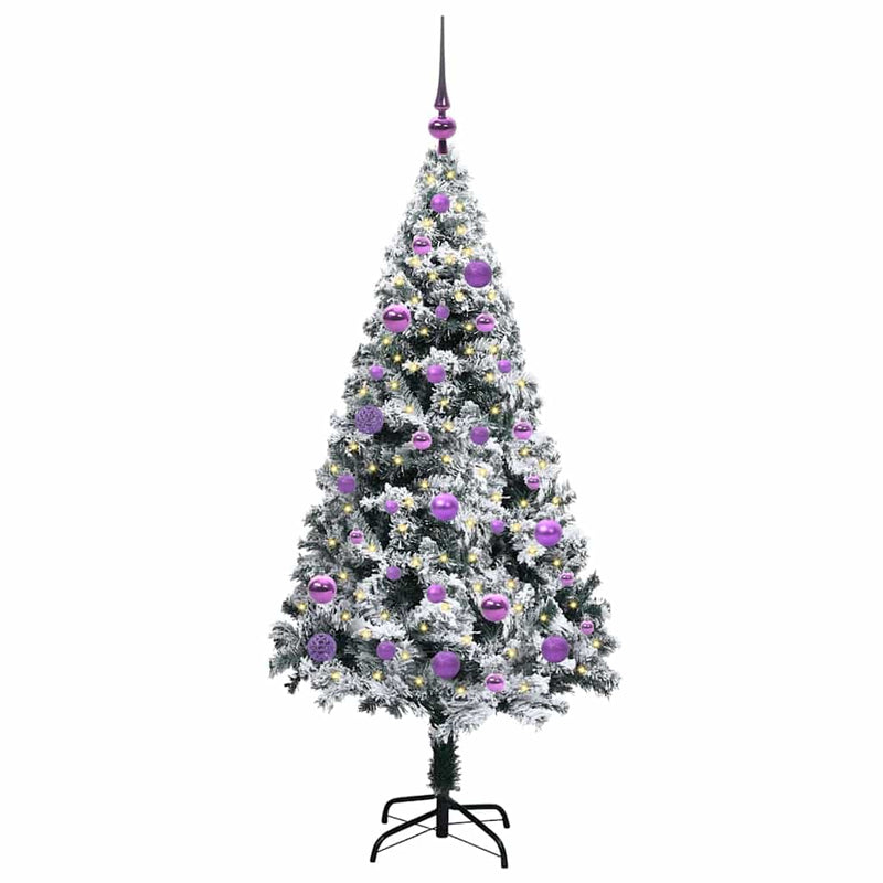 Load image into Gallery viewer, Vidaxl kunstkerstboom met 150 led wit 150 cm pvc en staal en kunststof
