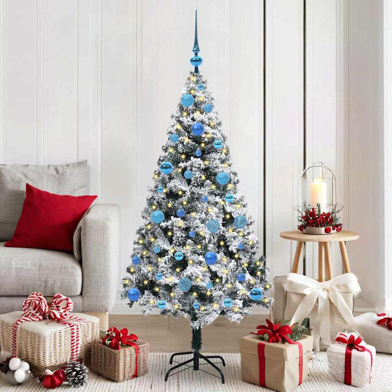 Load image into Gallery viewer, Vidaxl kunstkerstboom met 150 led wit 150 cm pvc en staal en kunststof
