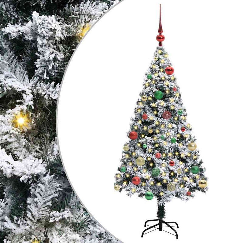 Load image into Gallery viewer, Vidaxl kunstkerstboom met 150 led wit 150 cm pvc en staal en kunststof
