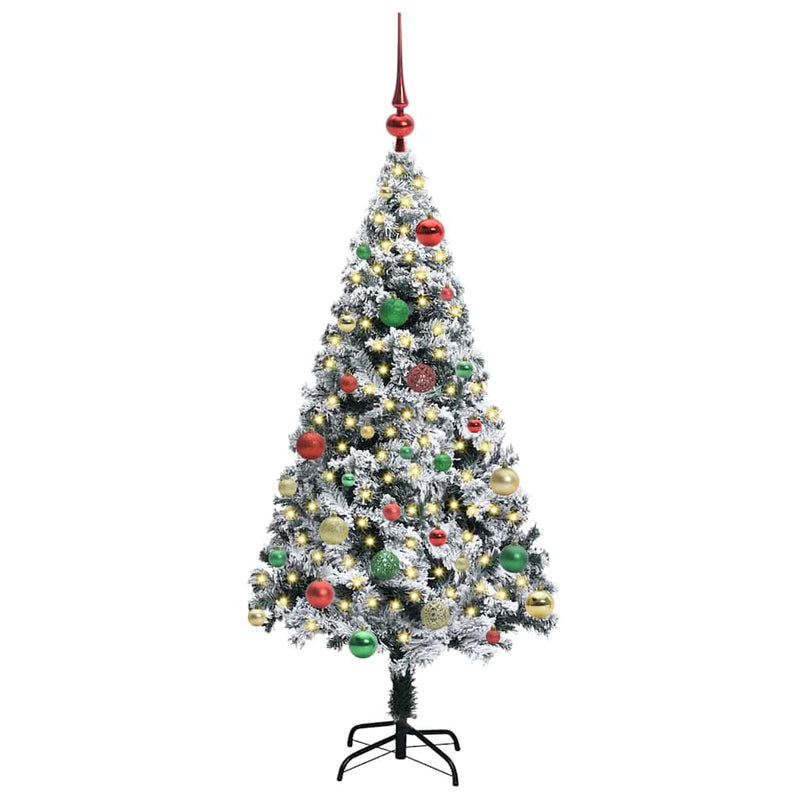 Load image into Gallery viewer, Vidaxl kunstkerstboom met 150 led wit 150 cm pvc en staal en kunststof
