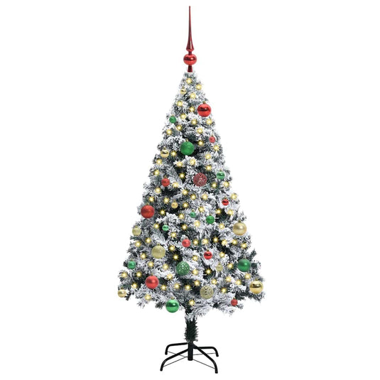 Vidaxl kunstkerstboom met 150 led wit 150 cm pvc en staal en kunststof