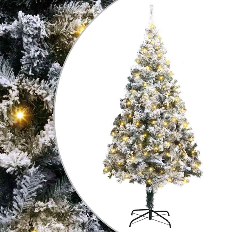 Load image into Gallery viewer, Vidaxl kunstkerstboom met 300 led wit 180 cm pvc en staal en kunststof
