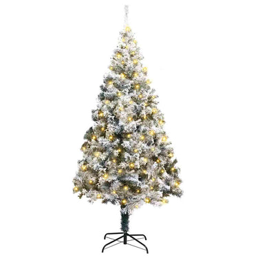 Vidaxl kunstkerstboom met 300 led wit 180 cm pvc en staal en kunststof