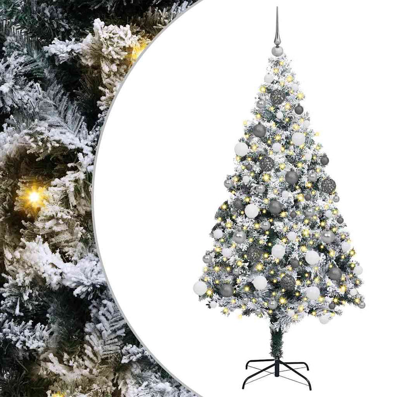 Load image into Gallery viewer, Vidaxl kunstkerstboom met 300 led wit 180 cm pvc en staal en kunststof
