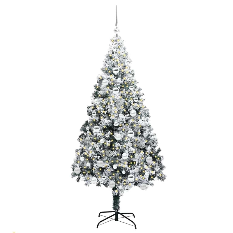 Load image into Gallery viewer, Vidaxl kunstkerstboom met 300 led wit 180 cm pvc en staal en kunststof
