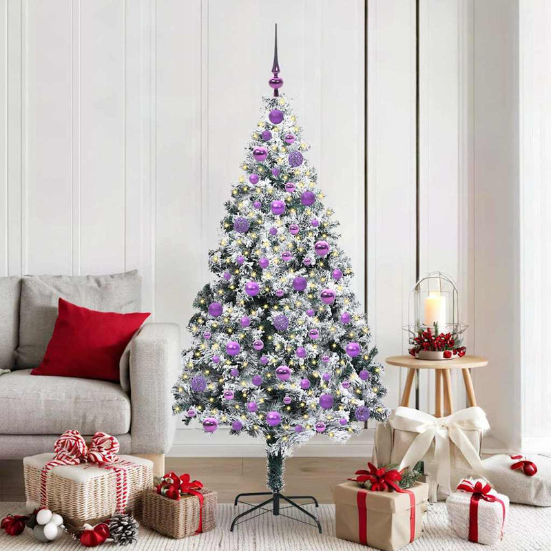 Load image into Gallery viewer, Vidaxl kunstkerstboom met 300 led wit 180 cm pvc en staal en kunststof
