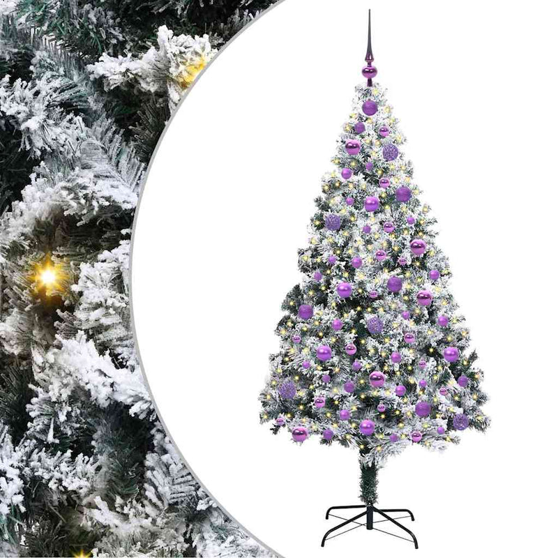 Load image into Gallery viewer, Vidaxl kunstkerstboom met 300 led wit 180 cm pvc en staal en kunststof

