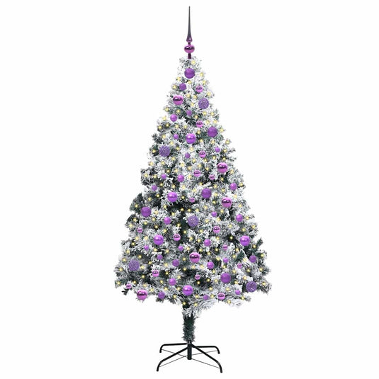 Vidaxl kunstkerstboom met 300 led wit 180 cm pvc en staal en kunststof