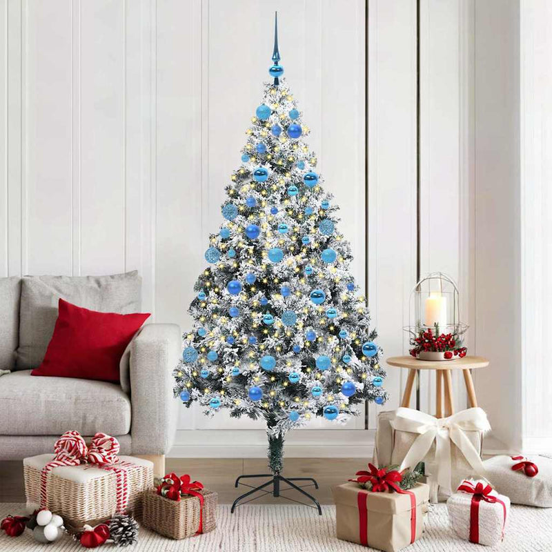 Load image into Gallery viewer, Vidaxl kunstkerstboom met 300 led wit 180 cm pvc en staal en kunststof

