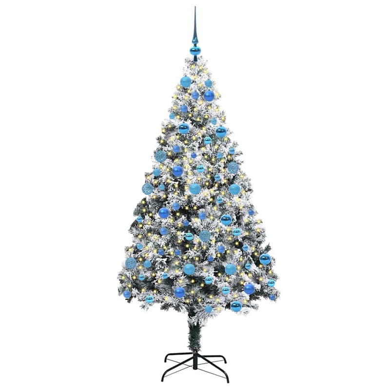 Load image into Gallery viewer, Vidaxl kunstkerstboom met 300 led wit 180 cm pvc en staal en kunststof
