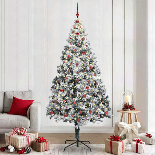 Vidaxl kunstkerstboom met 300 led wit 240 cm pvc en staal en kunststof