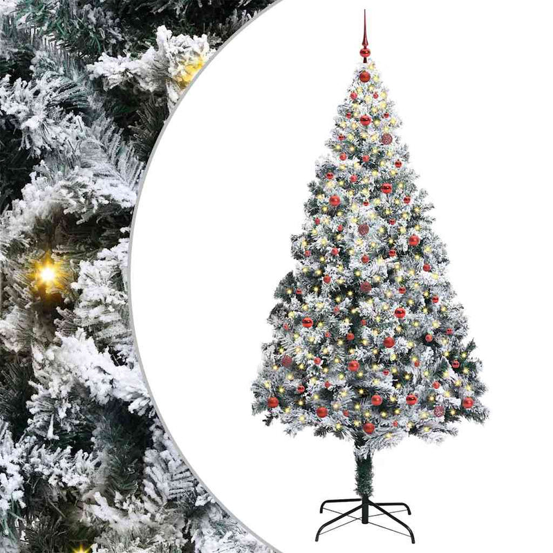 Load image into Gallery viewer, Vidaxl kunstkerstboom met 300 led wit 240 cm pvc en staal en kunststof
