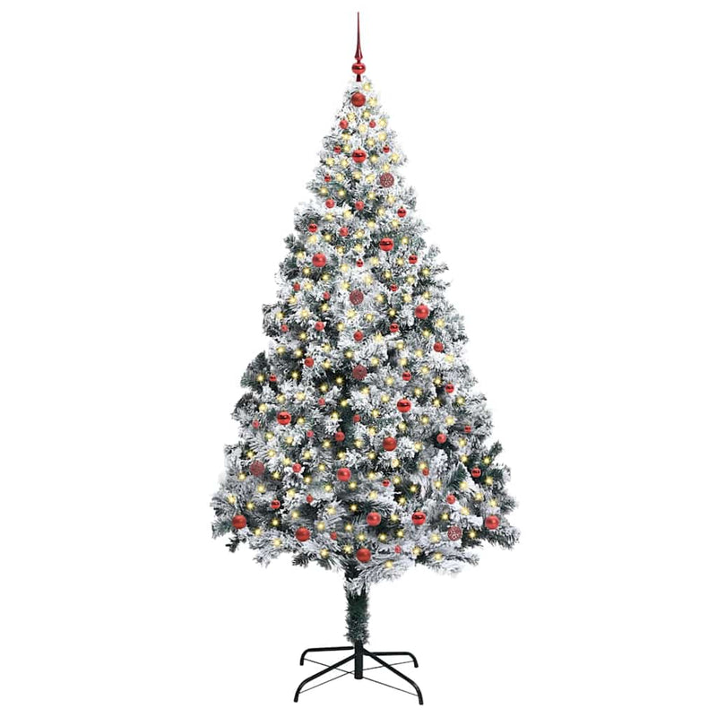 Load image into Gallery viewer, Vidaxl kunstkerstboom met 300 led wit 240 cm pvc en staal en kunststof
