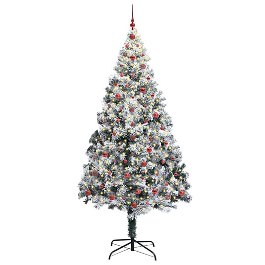 Vidaxl kunstkerstboom met 300 led wit 240 cm pvc en staal en kunststof