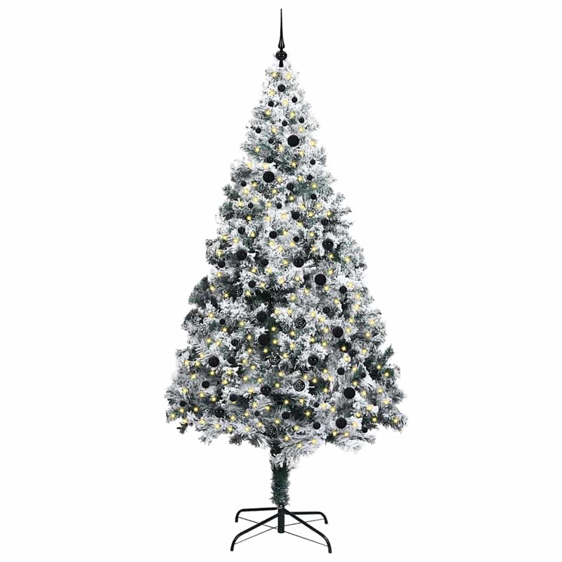 Load image into Gallery viewer, Vidaxl kunstkerstboom met 300 led wit 240 cm pvc en staal en kunststof
