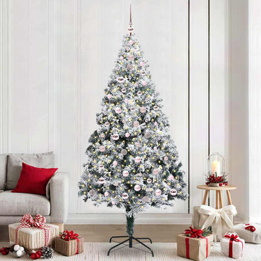 Vidaxl kunstkerstboom met 300 led wit 240 cm pvc en staal en kunststof