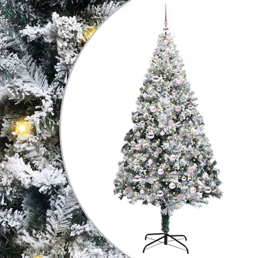 Vidaxl kunstkerstboom met 300 led wit 240 cm pvc en staal en kunststof