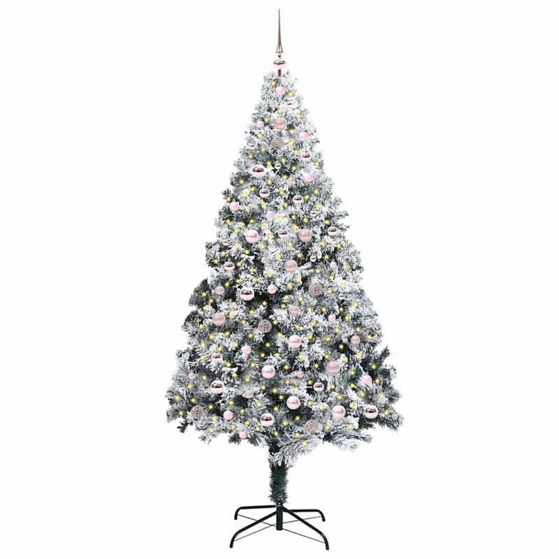 Load image into Gallery viewer, Vidaxl kunstkerstboom met 300 led wit 240 cm pvc en staal en kunststof
