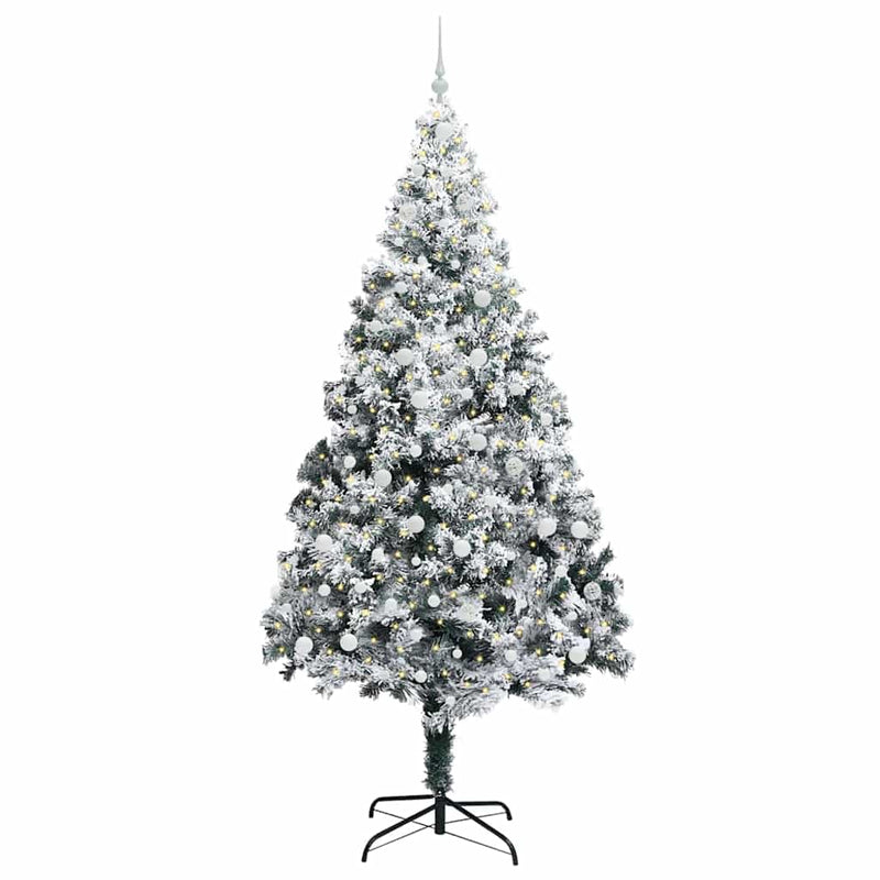 Load image into Gallery viewer, Vidaxl kunstkerstboom met 300 led wit 240 cm pvc en staal en kunststof
