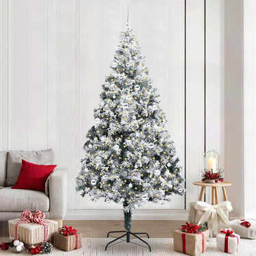 Vidaxl kunstkerstboom met 300 led wit 240 cm pvc en staal en kunststof