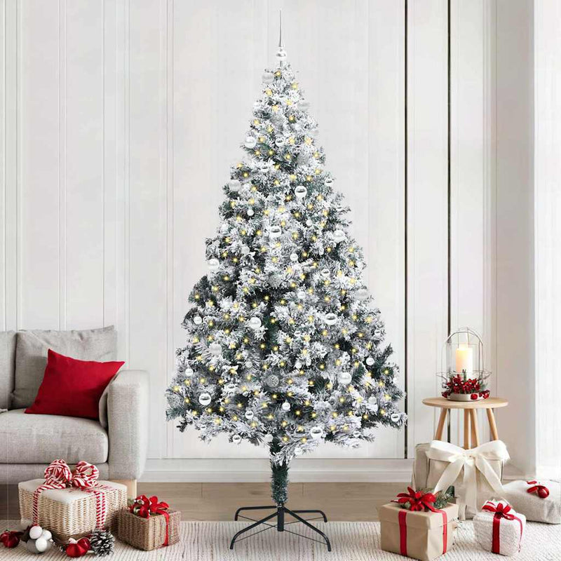 Load image into Gallery viewer, Vidaxl kunstkerstboom met 300 led wit 240 cm pvc en staal en kunststof
