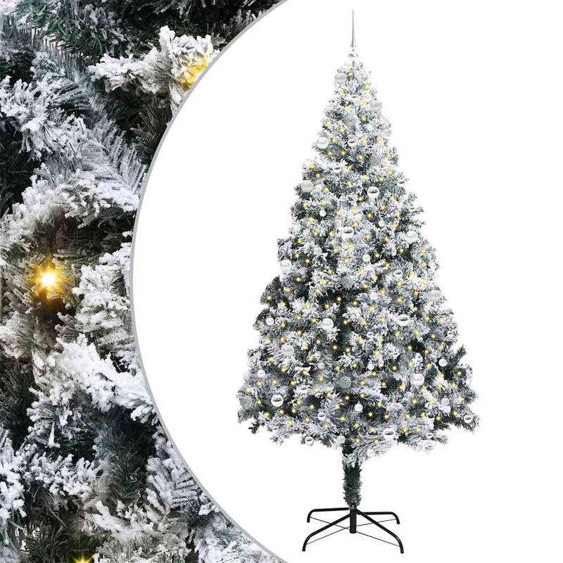 Load image into Gallery viewer, Vidaxl kunstkerstboom met 300 led wit 240 cm pvc en staal en kunststof
