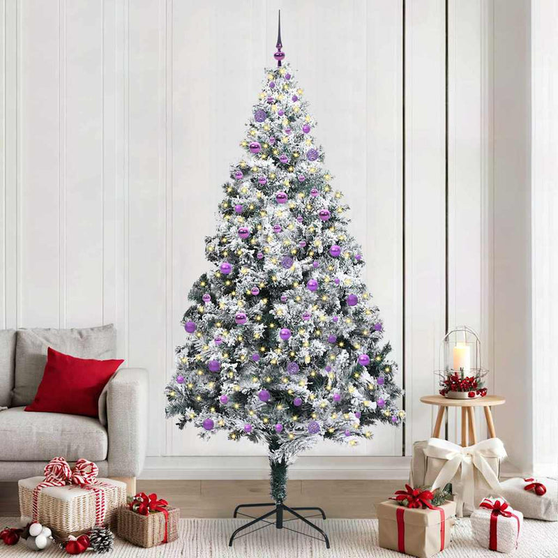 Load image into Gallery viewer, Vidaxl kunstkerstboom met 300 led wit 240 cm pvc en staal en kunststof
