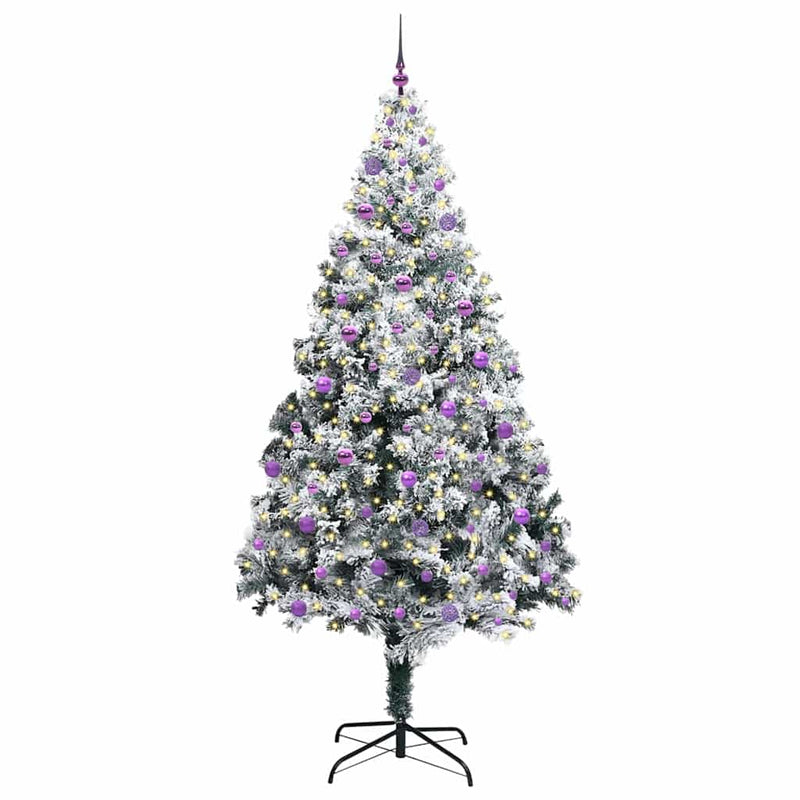 Load image into Gallery viewer, Vidaxl kunstkerstboom met 300 led wit 240 cm pvc en staal en kunststof
