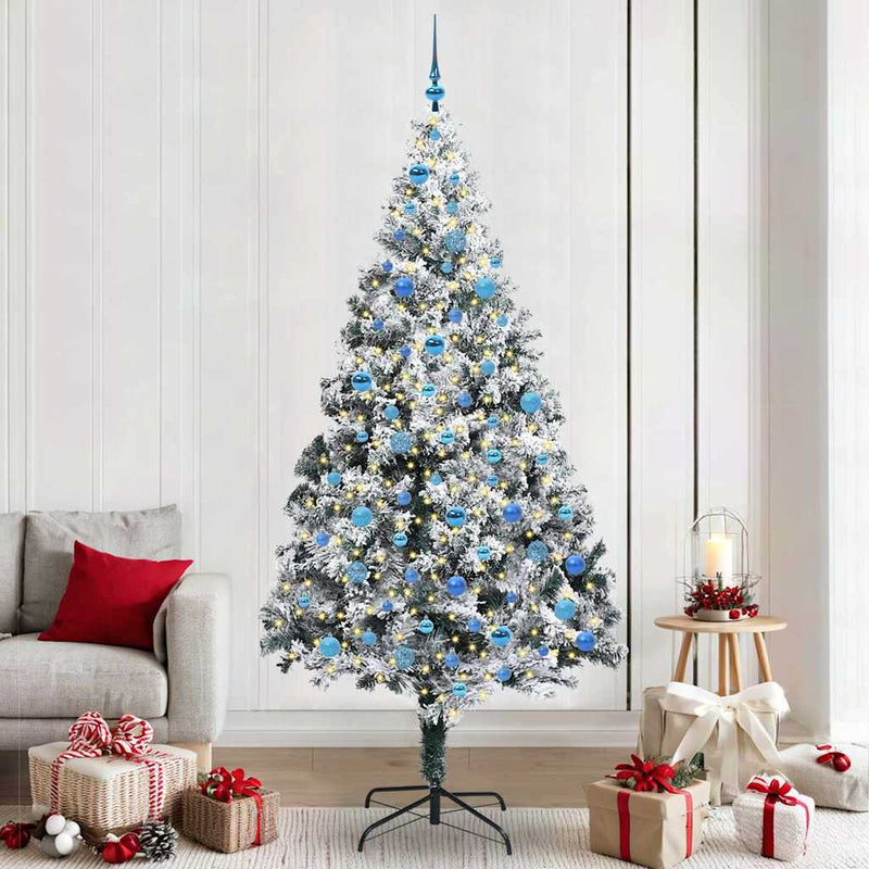 Load image into Gallery viewer, Vidaxl kunstkerstboom met 300 led wit 240 cm pvc en staal en kunststof
