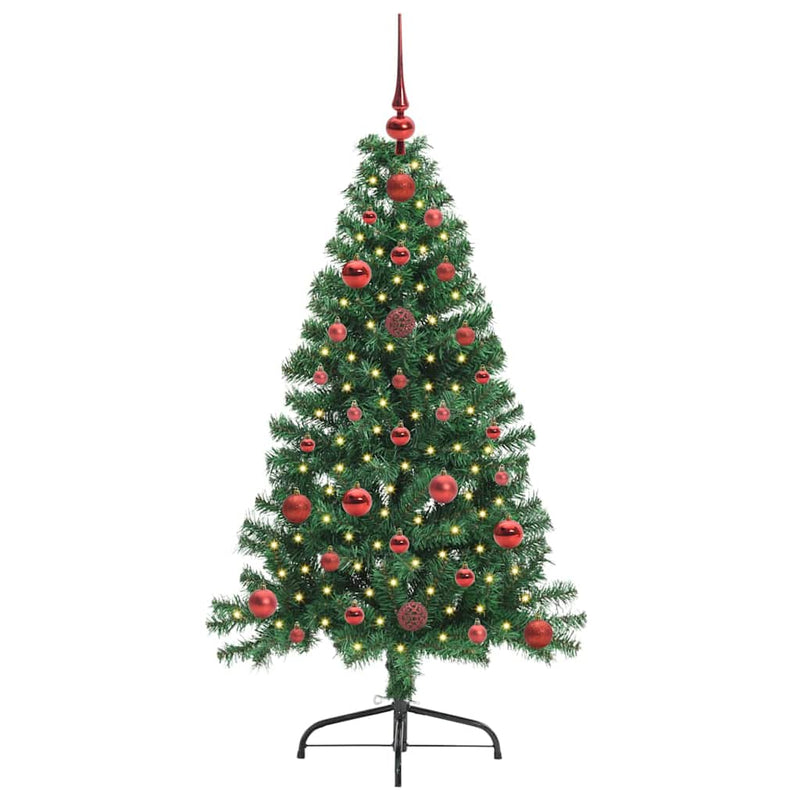 Load image into Gallery viewer, Vidaxl kunstmatig voorverlicht kerstboom met 150 led groen 120 cm pvc
