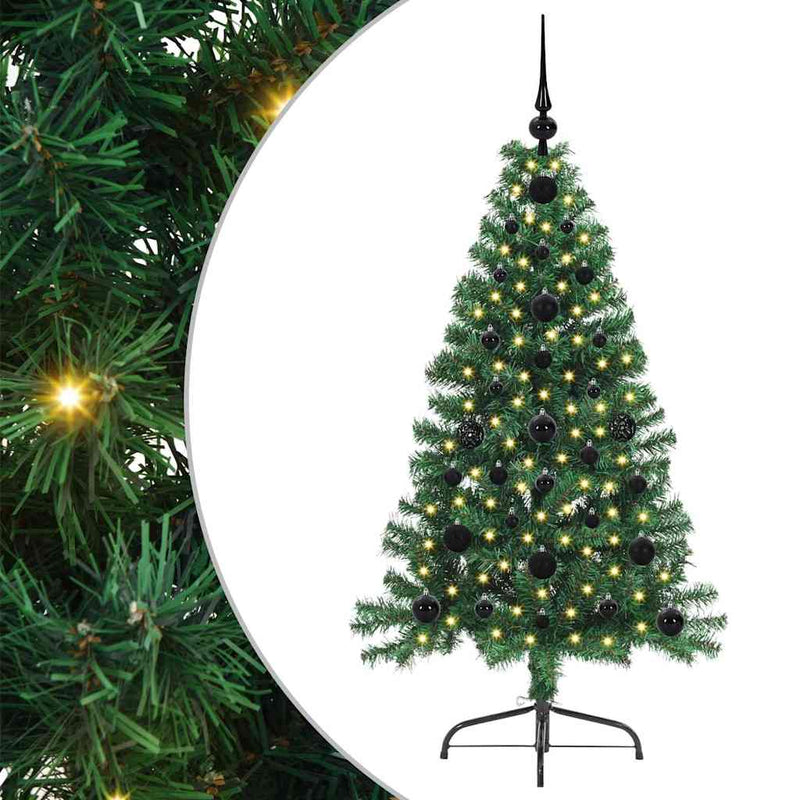 Load image into Gallery viewer, Vidaxl kunstmatig voorverlicht kerstboom met 150 led groen 120 cm pvc
