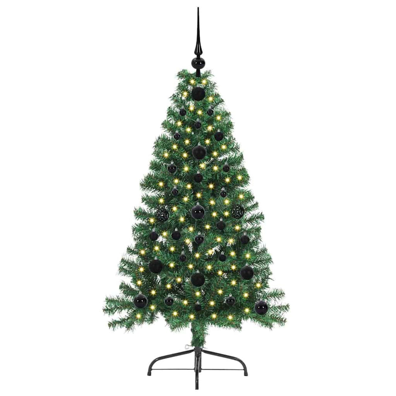 Load image into Gallery viewer, Vidaxl kunstmatig voorverlicht kerstboom met 150 led groen 120 cm pvc
