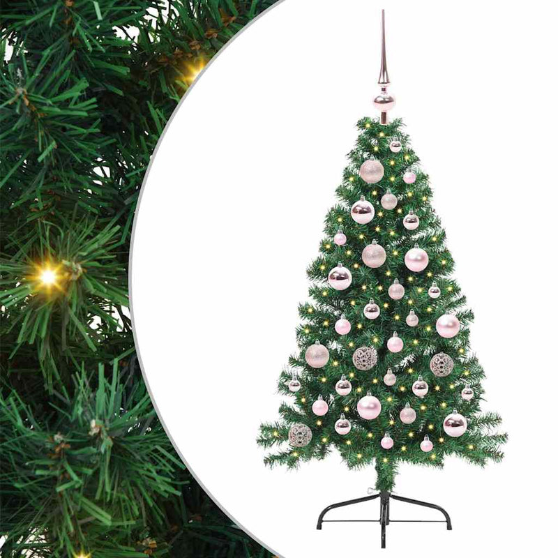 Load image into Gallery viewer, Vidaxl kunstmatig voorverlicht kerstboom met 150 led groen 120 cm pvc
