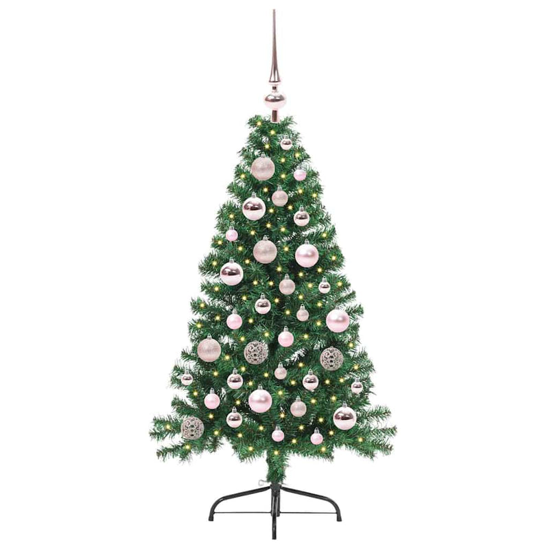 Load image into Gallery viewer, Vidaxl kunstmatig voorverlicht kerstboom met 150 led groen 120 cm pvc
