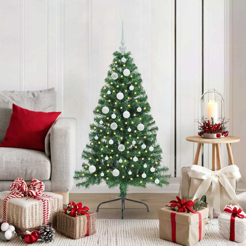 Load image into Gallery viewer, Vidaxl kunstmatig voorverlicht kerstboom met 150 led groen 120 cm pvc

