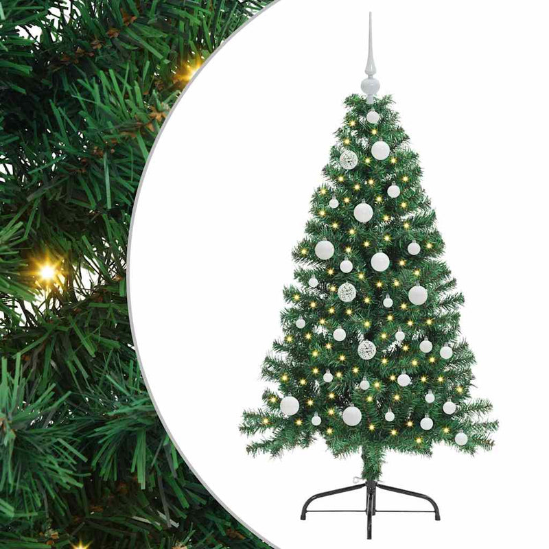 Load image into Gallery viewer, Vidaxl kunstmatig voorverlicht kerstboom met 150 led groen 120 cm pvc
