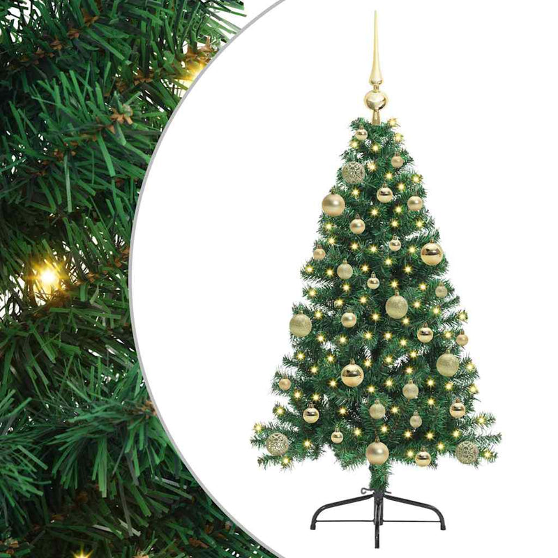 Load image into Gallery viewer, Vidaxl kunstmatig voorverlicht kerstboom met 150 led groen 120 cm pvc

