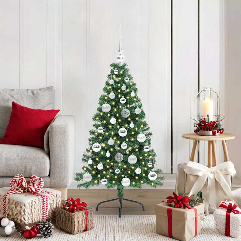 Load image into Gallery viewer, Vidaxl kunstmatig voorverlicht kerstboom met 150 led groen 120 cm pvc
