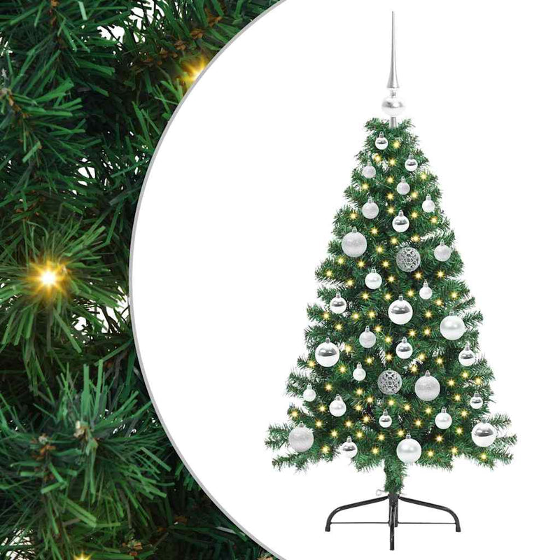 Load image into Gallery viewer, Vidaxl kunstmatig voorverlicht kerstboom met 150 led groen 120 cm pvc
