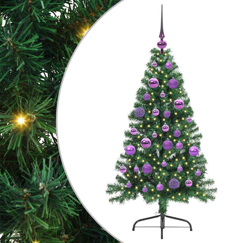 Load image into Gallery viewer, Vidaxl kunstmatig voorverlicht kerstboom met 150 led groen 120 cm pvc
