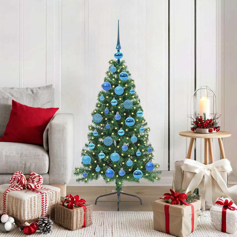 Load image into Gallery viewer, Vidaxl kunstmatig voorverlicht kerstboom met 150 led groen 120 cm pvc
