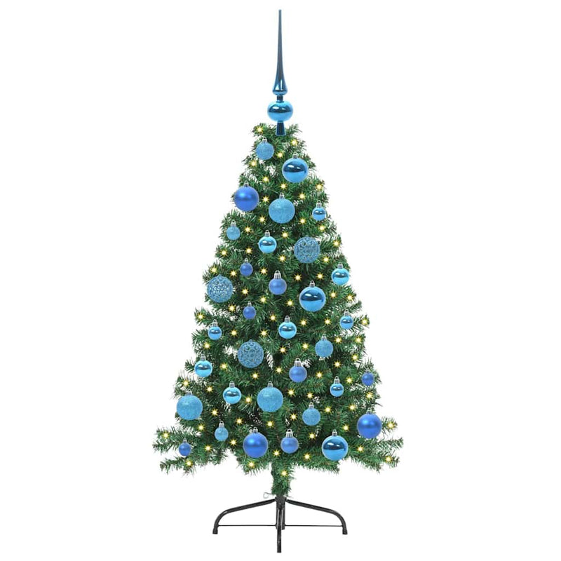 Load image into Gallery viewer, Vidaxl kunstmatig voorverlicht kerstboom met 150 led groen 120 cm pvc
