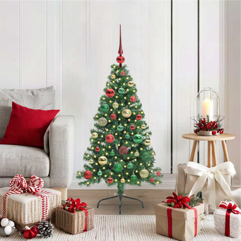 Load image into Gallery viewer, Vidaxl kunstmatig voorverlicht kerstboom met 150 led groen 120 cm pvc
