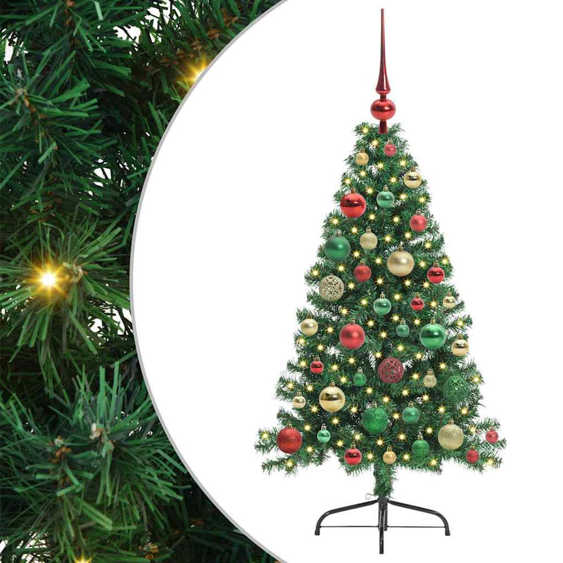 Load image into Gallery viewer, Vidaxl kunstmatig voorverlicht kerstboom met 150 led groen 120 cm pvc
