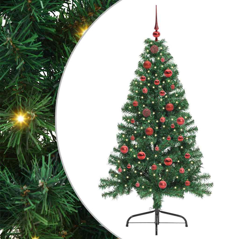 Load image into Gallery viewer, Vidaxl kunstmatig voorverlicht kerstboom met 150 led groen 150 cm pvc
